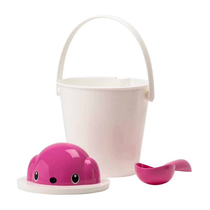 Crock Dog Food Container + Scoop (Pink/White)