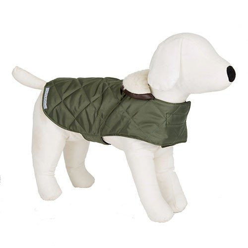 Quilted Dog Coat (Olive)