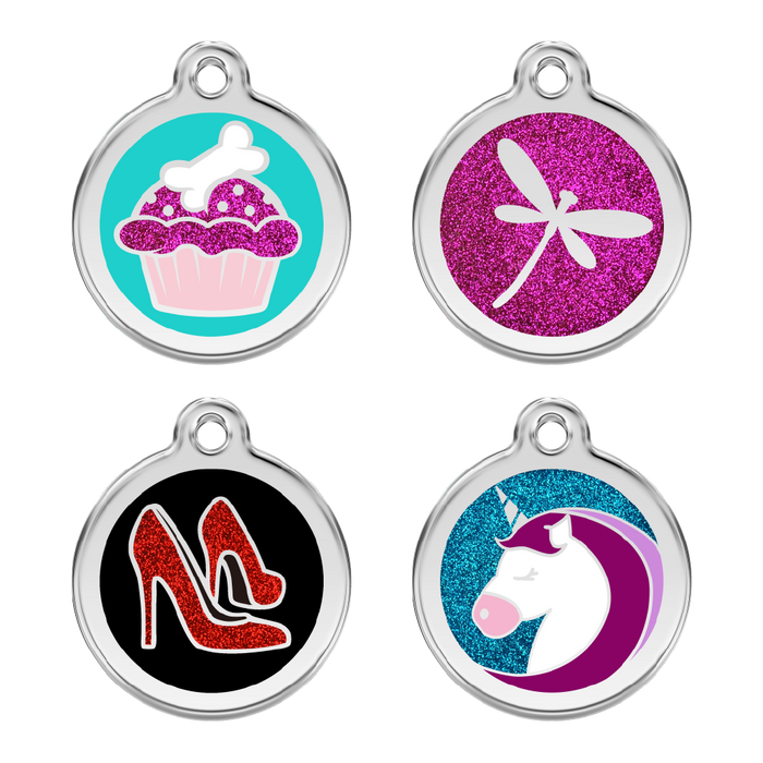 Glitter Butterfly Dog Tag