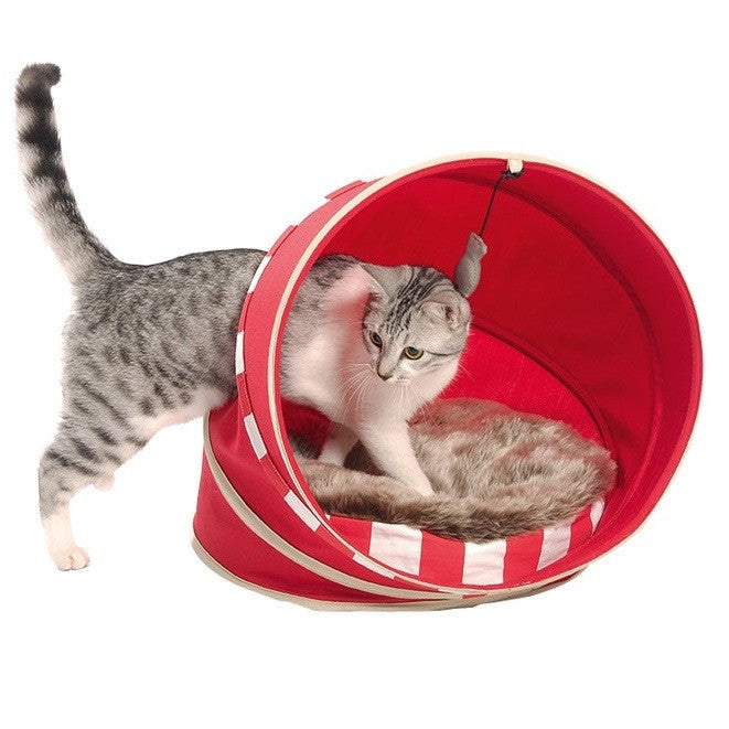 Cat Playhouse & Bed - Fall (Red)