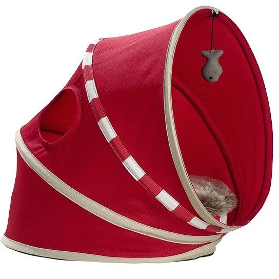 Cat Playhouse & Bed - Fall (Red)