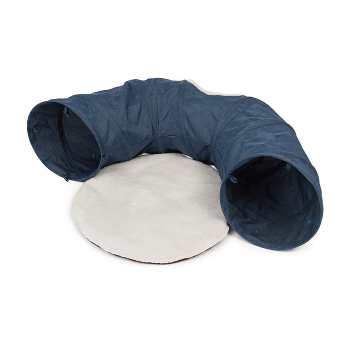Vesper Cat Tunnel with Sleeping Cushion (Blue)