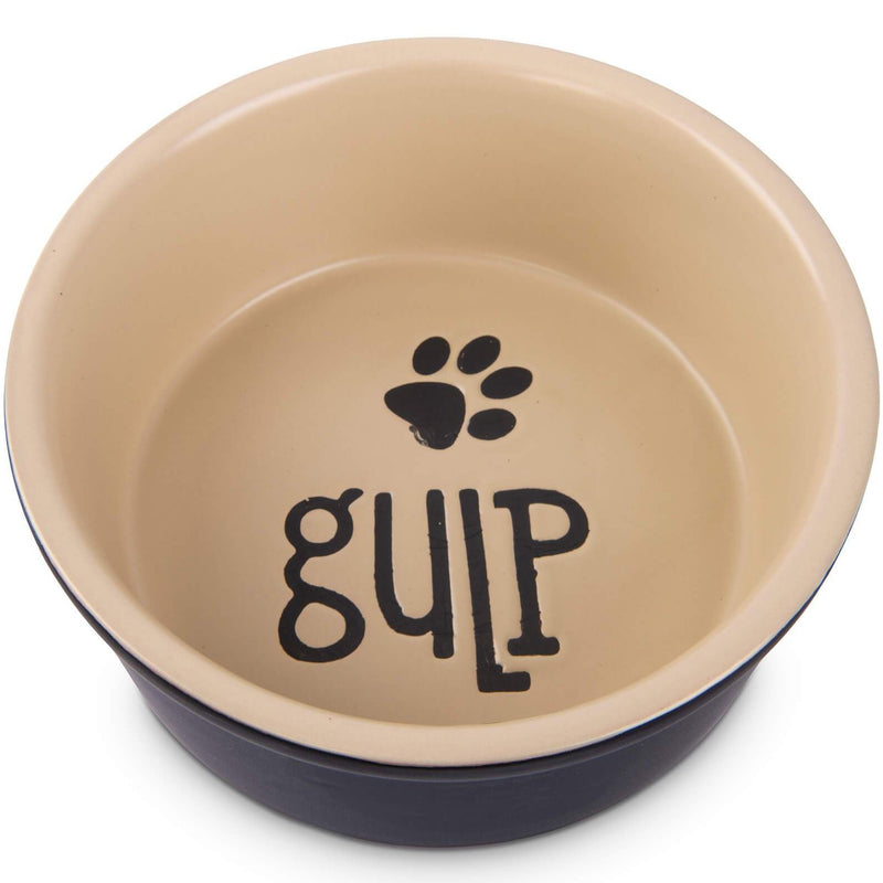 Classy Ceramic Dog Bowl 'Gulp' (950ml)