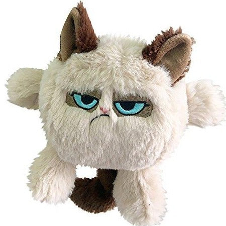 Grumpy Cat Head Plush Dog Toy