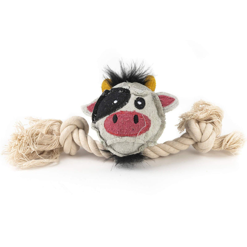 Cow Ball Rope Dog Toy