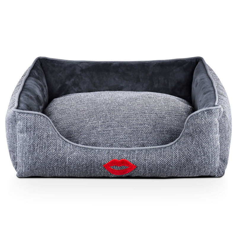 Kiss Dark Grey Dog Bed