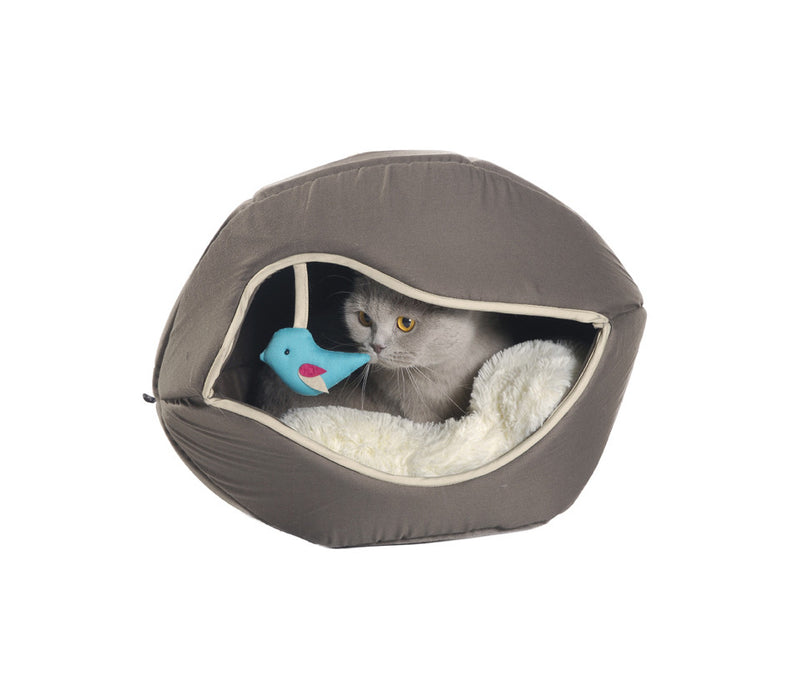 Maisonnette et lit pour chat - Printemps (Taupe)