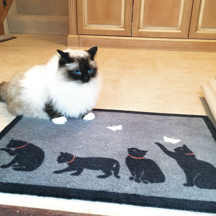 Washable, Anti-Bacterial Non Slip Doormat (Cats & Butterflies)