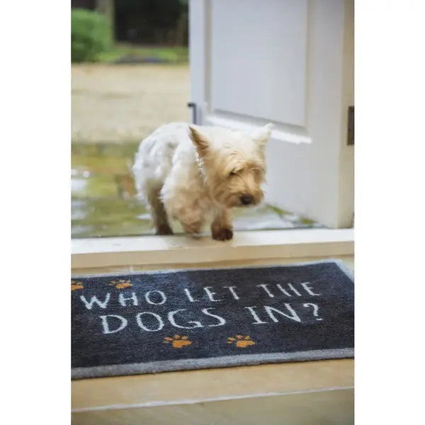 Washable, Anti-Bacterial Non Slip Doormat ('Who Let The Dogs In?')