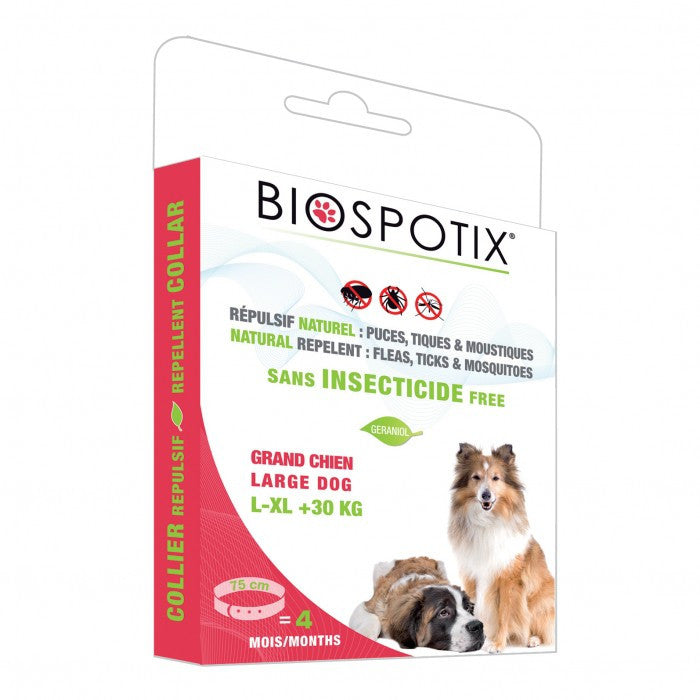 Biospotix 100% Natural Flea & Tick Collar for Large Dogs