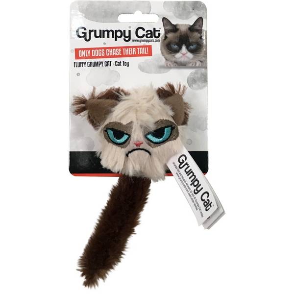 Grumpy Cat Jouet moelleux pour chat avec hochet