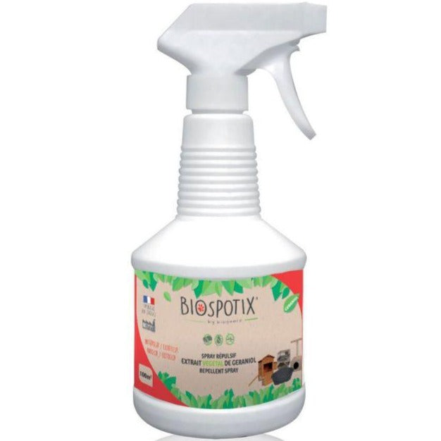 Biospotix Spray naturel anti-puces et anti-tiques pour la maison (500 ml)