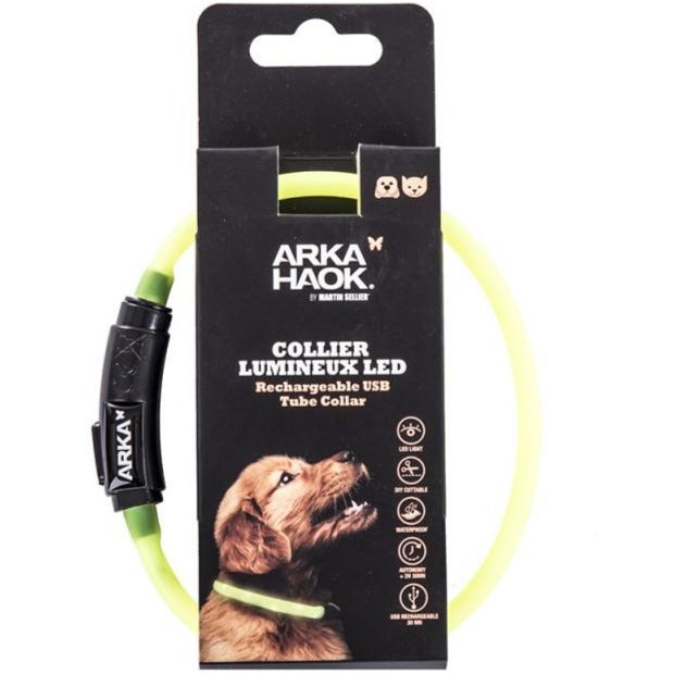 Luminous USB Rechargeable Dog Necklace (Yellow) — Happy Paws