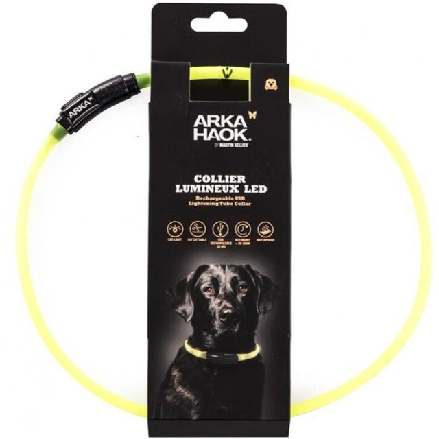 Luminous USB Rechargeable Dog Necklace (Yellow)