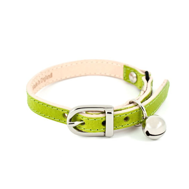 Leather Cat Collar (Lime)