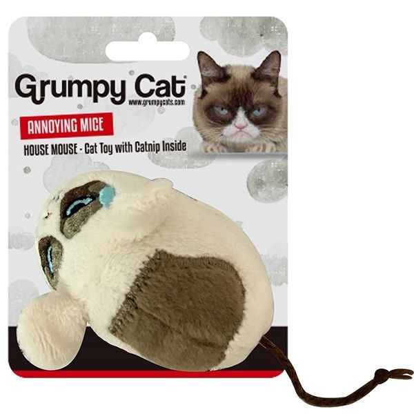 Grumpy Cat Mouse Cat Toy with Catnip