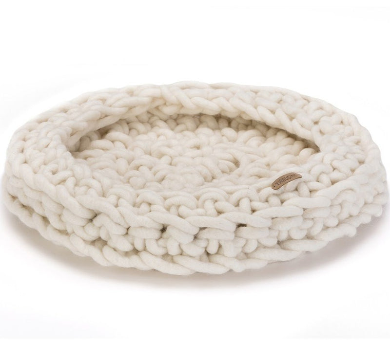 Cat Basket Woollen (Cream)